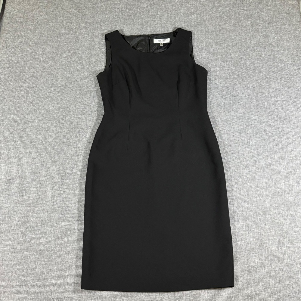 Kasper Sleeveless Sheath Dress Womens 6 Black Professional Office Career Classic
